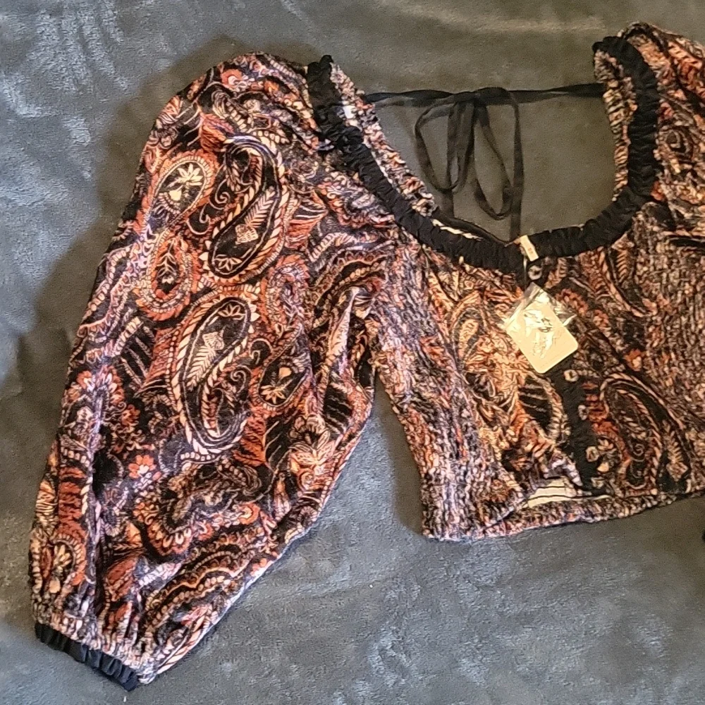 🌹NWT🌹FREE PEOPLE Dare Me Velvet Blouse, sz XS - Picture 4 of 9